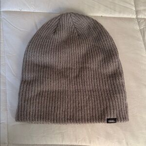 Vans Neutral Gray Ribbed Knit Beanie